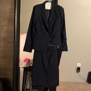 The Limited Navy Skirt Suit